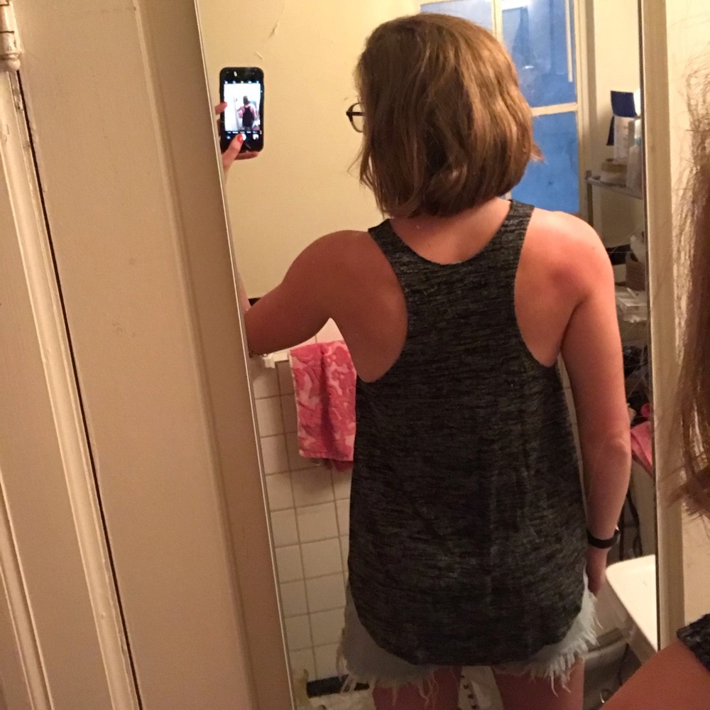 BOGO black/gray racer back tank - Picture 3 of 4